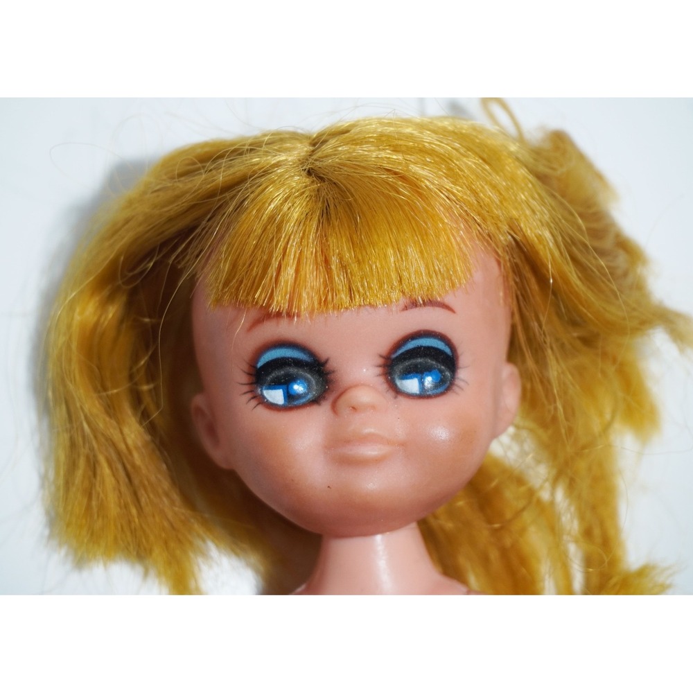 Rare 1960s Goldberger Eegee Vinyl Karen Doll 7" Blonde Blue Eyes Nude Vintage